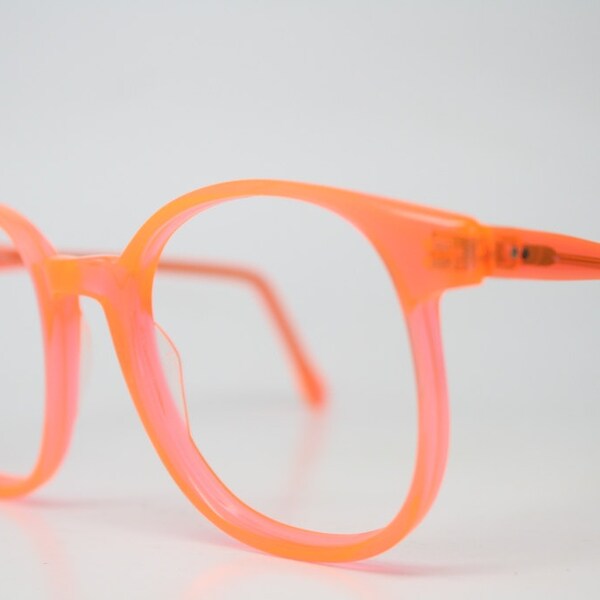 Vintage Eyeglasses Pathway Optical Neon Orange 1980's Retro Eyeglass Frames