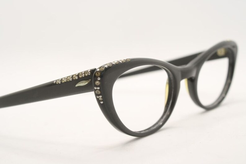 Small Gray Cat eye Glasses vintage Eyewear Retro Glasses image 1