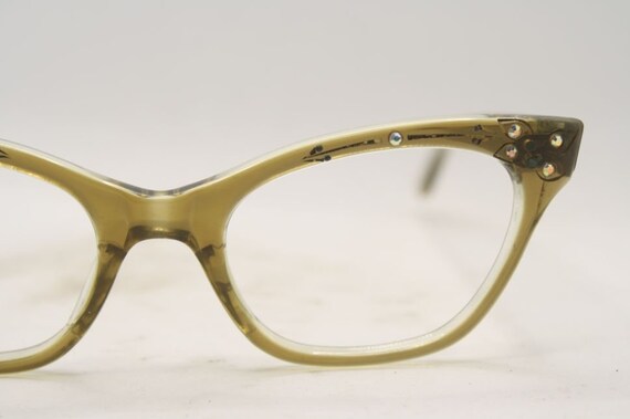 Vintage Small Brownsmoke Cat Eye glasses Eyeglass… - image 3