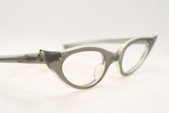Small Gray Vintage Cat Eye glasses Eyeglasses Fra… - image 3