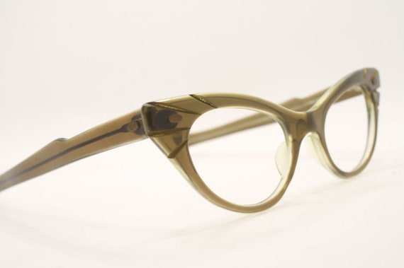 Brownsmoke Cateye Glasses vintage Eyewear Retro G… - image 1