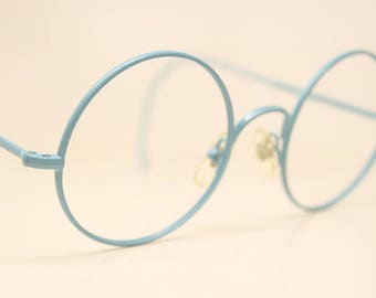 Occhiali da vista rotondi montature azzurre inutilizzate Montature per occhiali retrò Occhiali rotondi vintage