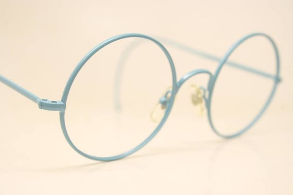 Eyeglasses Round Unused Light Blue Frames Retro E… - image 1