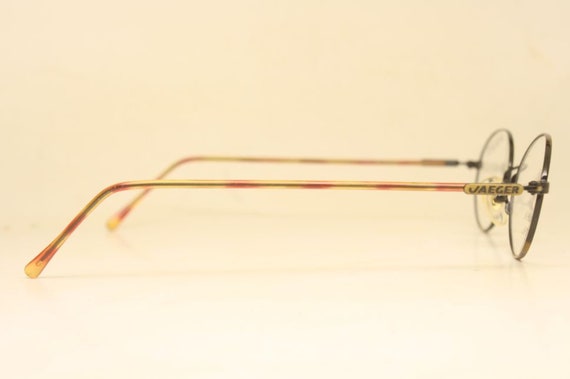 Vintage Eyeglass Frames Gold Tortoise Jaeger 1980… - image 5