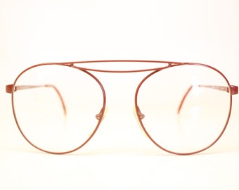 Vintage Red Aviator  Vintage Eye Glasses Retro Round 1980's vintage NOS