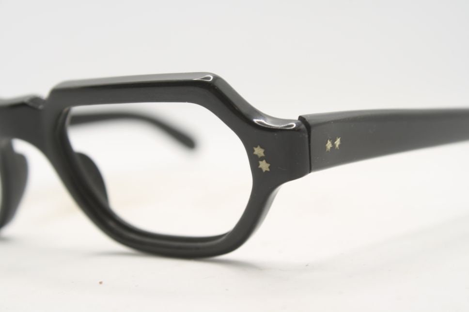 Frame France Vintage Eyeglasses Black New Old Stock 1970s Frame France Vintage Eyeglasses Black New Old Stock 1970s