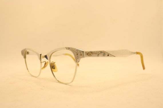 Vintage Silver Cat Eye Glasses Artcraft vintage E… - image 3