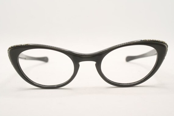 Small Gray Cat eye Glasses vintage Eyewear Retro … - image 2