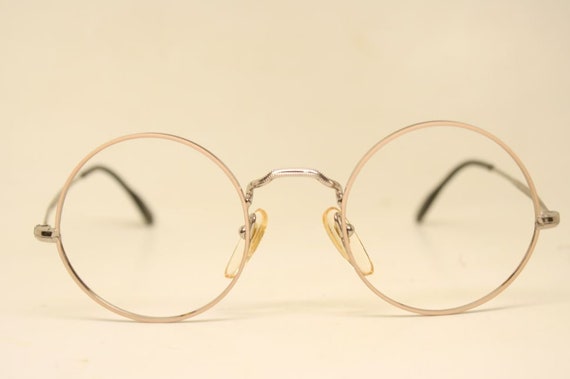 Fully Round Glasses Frames  Vintage Style Silver … - image 2