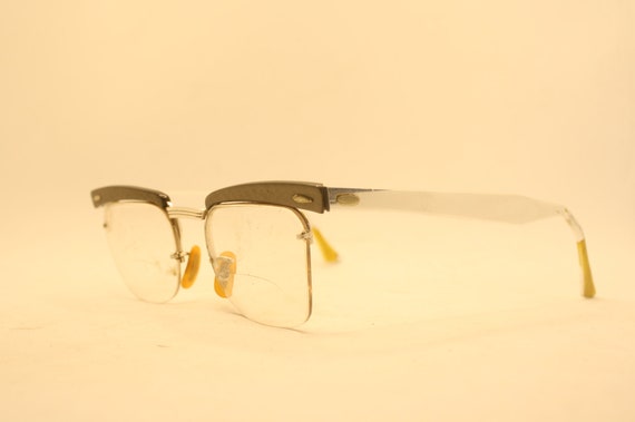 Vintage Silver Semi-Rimless Glasses vintage Eyewear R… - Gem