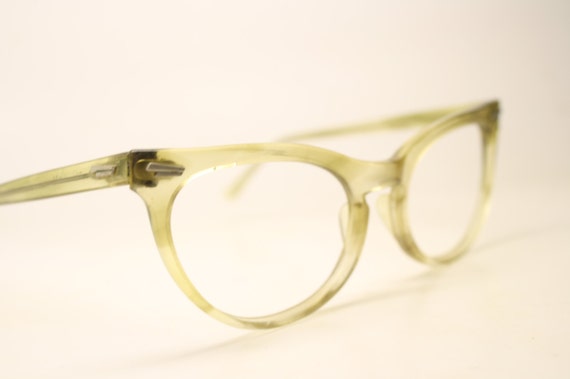 Yellow Cat Eye Eyeglasses Unique vintage Eyewear … - image 3