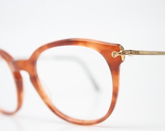 Unique Vintage Gold Glasses Tortoise Square Shaped Retro Eyeglasses