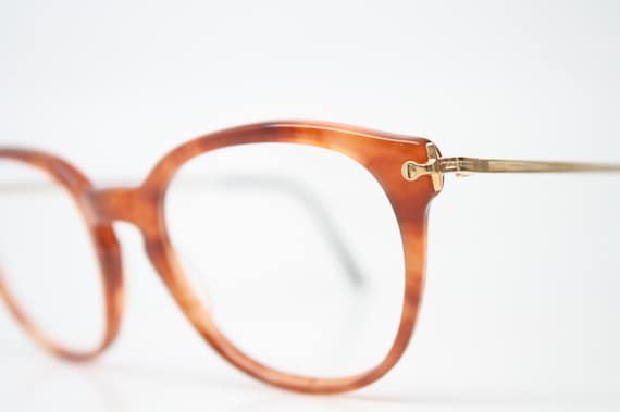 Unique Vintage Gold Glasses Tortoise Square Shape… - image 1