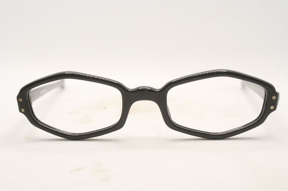 Vintage Eyeglasses Black New Old Stock 1970s Retr… - image 2