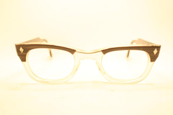 Vintage Brown Fade Horn Rimmed Glasses Eyeglass F… - image 1
