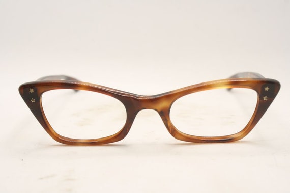 Small Tortoise Vintage Cat Eye glasses Eyeglasses… - image 2