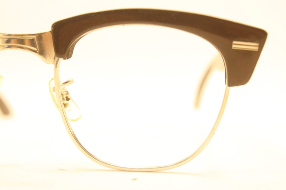 Brown Vintage Browline 1950s 1960s Eyeglasses - image 1