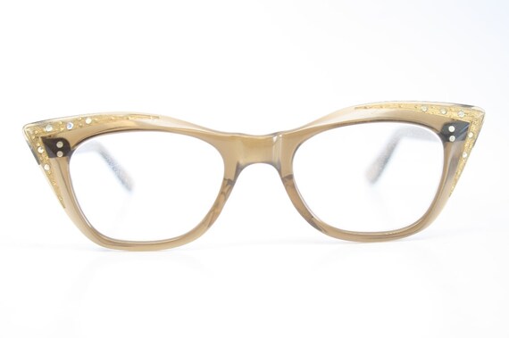 Cat Eye Glasses vintage Eyewear Retro Glasses Rhi… - image 2