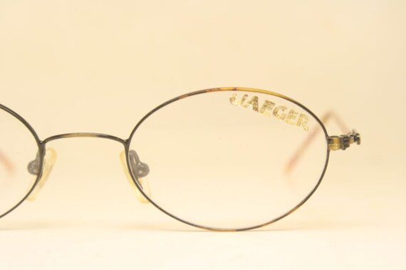 Vintage Eyeglass Frames Gold Tortoise Jaeger 1980… - image 3