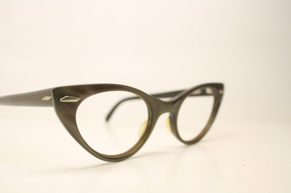 Brown Cat Eye glasses Unique vintage Eyewear Retr… - image 3