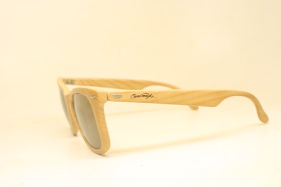 Vintage SunGlasses Frames Woodgrain Retro Glasses… - image 5