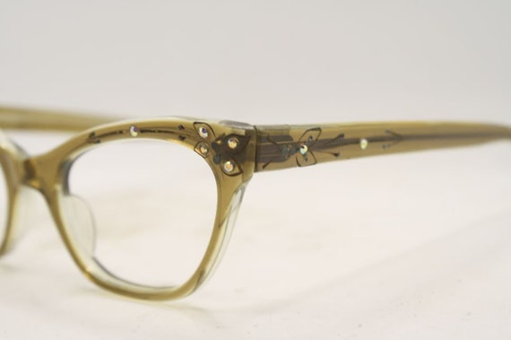 Vintage Small Brownsmoke Cat Eye glasses Eyeglass… - image 4