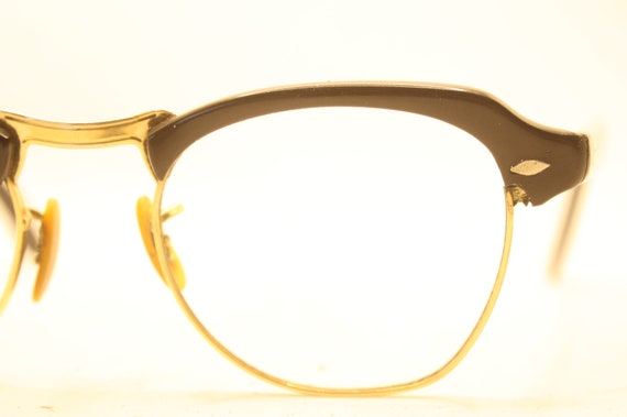 Black Browline Retro Glasses Vintage Eyeglass Fra… - image 4