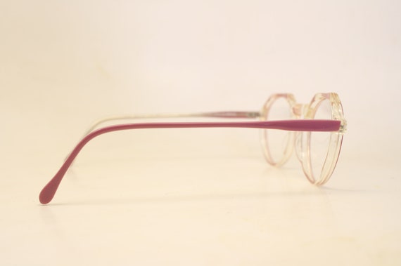 Beautiful Pink Clear Vintage Eye Glasses Retro Ro… - image 5
