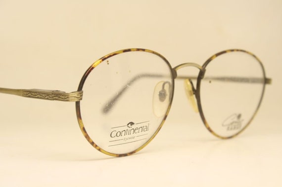 Vintage Eyeglass Frames Bronze Tortoise Continent… - image 4