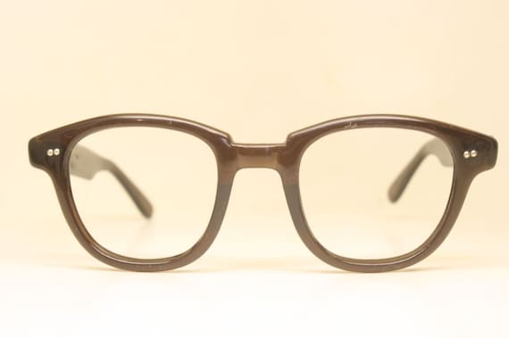 Vintage Brown Horn Rimmed Glasses Diamond Plate E… - image 2