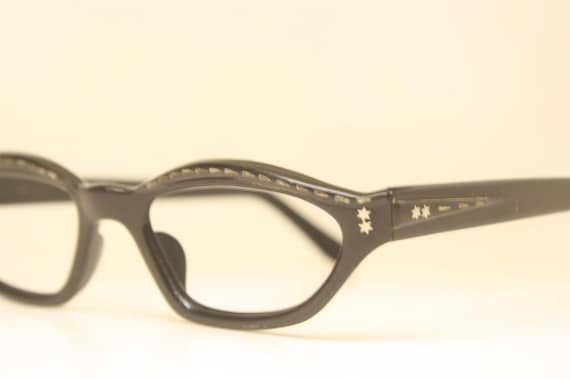 Black Unused Cat Eye Eyeglasses Vintage Eyewear - image 4