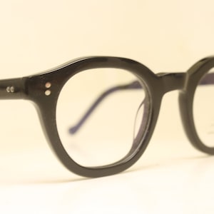 Black Retro Horn Rimmed Glasses P3 Frames 1960s Vintage Style Eyewear
