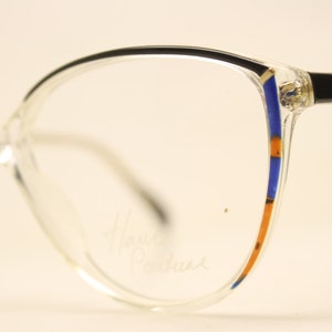 Unused Black Blue Clear Vintage Eyeglasses Haute Couture Retro New Old Stock Classic Eyeglasses NOS