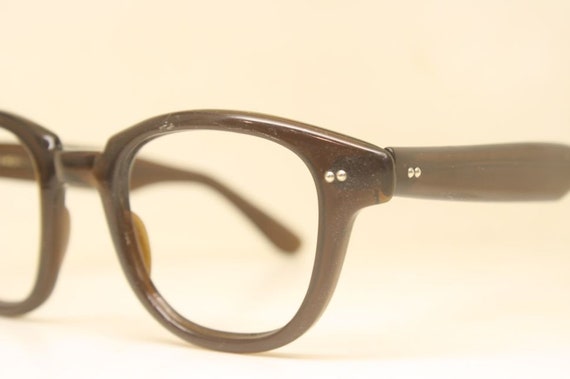 Vintage Brown Horn Rimmed Glasses Diamond Plate E… - image 4