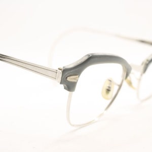 B&L Gray Silver Cat Eye Glasses Vintage Eyewear Retro Glasses frames