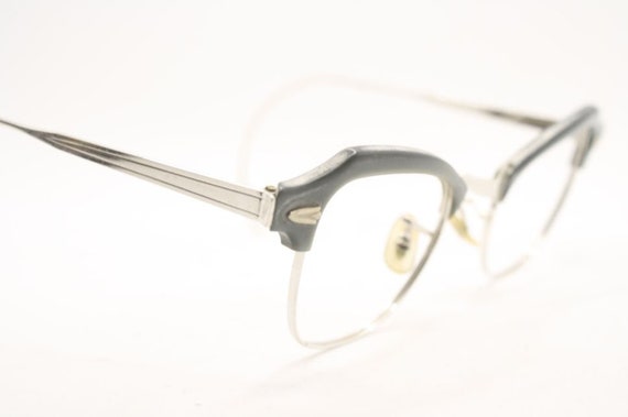 B&L Gray Silver Cat Eye Glasses Vintage Eyewear R… - image 1