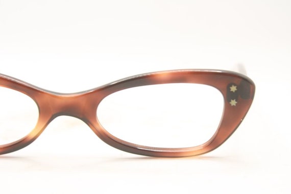 Small Tortoise Unused Cat Eye Eyeglasses Vintage … - image 1