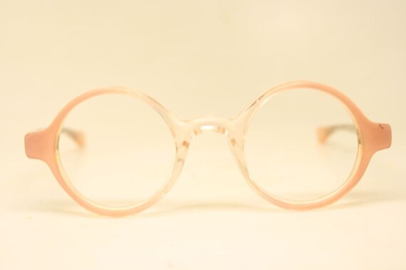 Round Glasses Pink Clear Child Size Frames 1980s … - image 4