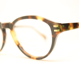 Unused Tortoise Gold Vintage Eyeglasses Haute Couture Retro NOS