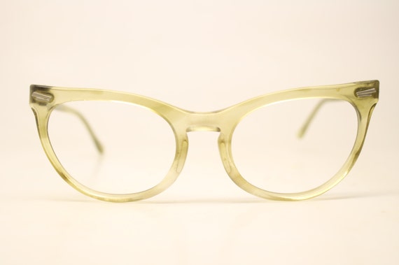 Yellow Cat Eye Eyeglasses Unique vintage Eyewear … - image 2