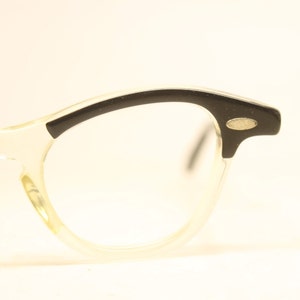 Small Black Yellow  Cat Eye Eyeglasses Vintage Eyewear Retro Glasses Cat Eye