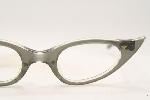 Small Gray Vintage Cat Eye glasses Eyeglasses Fra… - image 1