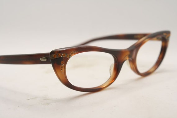 Vintage Rhinestone Cat Eye glasses Eyeglasses Fra… - image 4