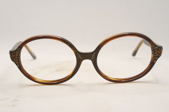 Vintage Tortoise Oval Eye glasses Eyeglasses Fram… - image 2