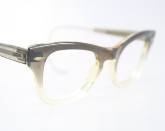 Vintage Glasses Frames B&L AO mismatched Eyeglass Horn Retro Eyeglasses