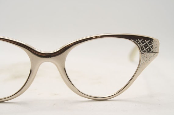 Vintage Gold Cat Eye glasses Eyeglasses Frames 19… - image 1