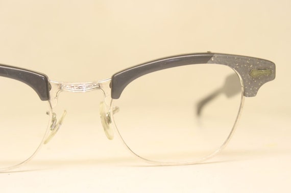 Gray Unused Cat Eye Eyeglasses Vintage Glasses - image 3