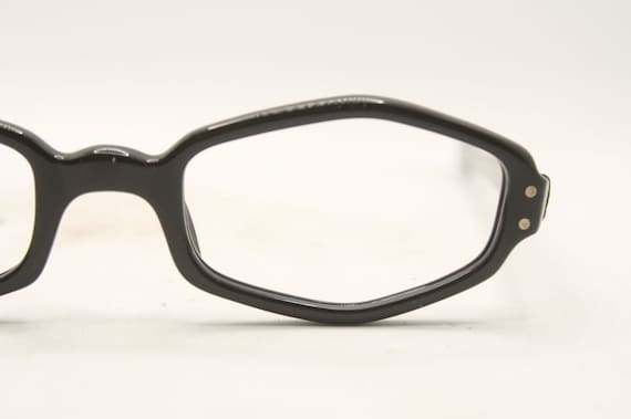 Vintage Eyeglasses Black New Old Stock 1970s Retr… - image 1