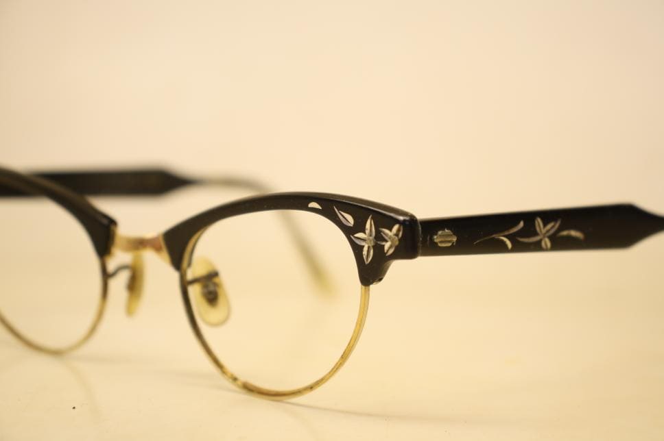 Vintage Cat Eye Glasses Black Aluminum 1960s vintage frames