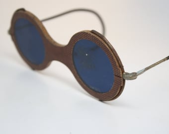 Óculos vintage azul cobalto óculos de segurança vintage óculos de segurança